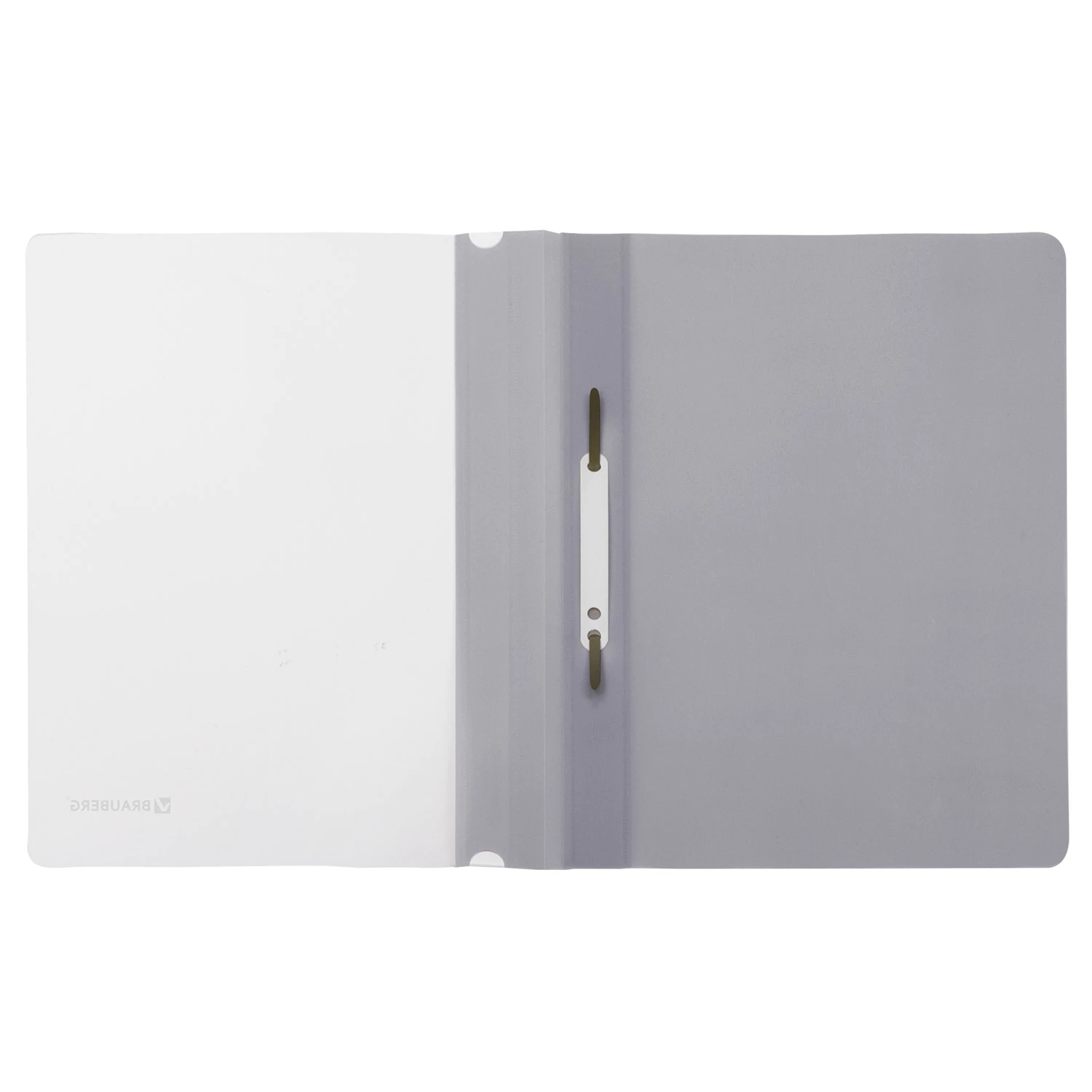 Скоросшиватель A4 пластиковый BRAUBERG, 130/180 мкм, серый